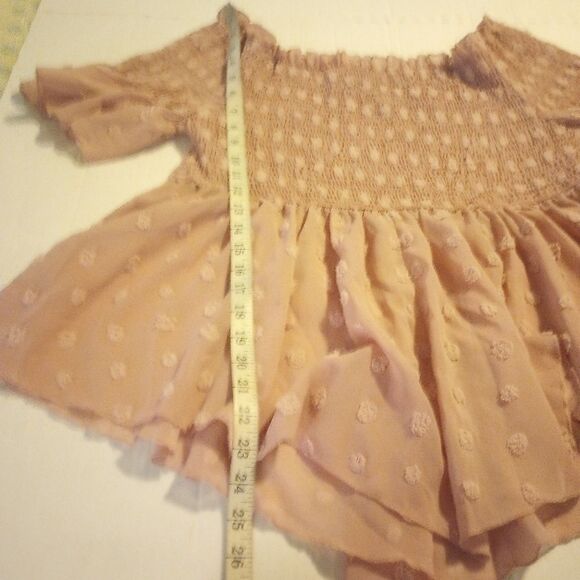 SHEIN blush on/off shoulder baby doll style cropped top - Picture 8 of 9